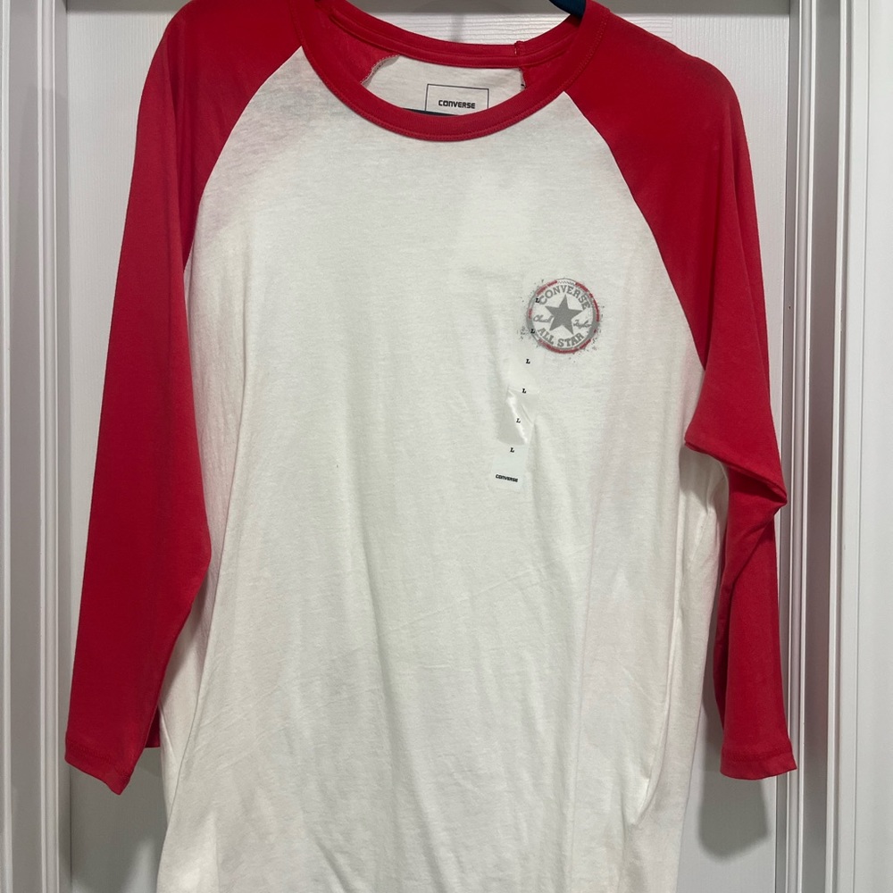 Brand new with tags men’s large red and white converse shirt